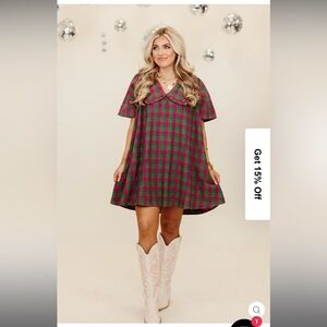 NWT Pink and Green plaid dress, Christmas, Girly, Fly Boutique